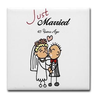 Just Married 45 years ago Tile Coaster