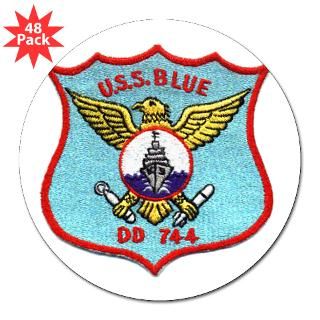 Stickers  USS BLUE 3 Lapel Sticker (48 pk