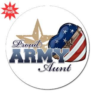 Army Aunt Patriotic Heart 3 Lapel Sticker (48 pk