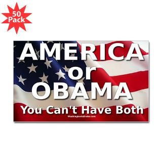 America or Obama? Sticker (Rectangle 50 pk)