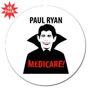 Paul Ryan Loves Medicare 3 Lapel Sticker (48 for $30.00