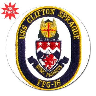  USS CLIFTON SPRAGUE 3 Lapel Sticker (48 pk