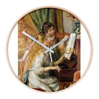 Renoir Card Young Girls at the Piano.png Wall Clock for $54.50
