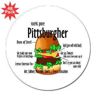 100 Pure Pittsburgher 3 Lapel Sticker (48 p for $30.00