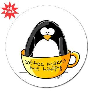 Coffee penguin 3 Lapel Sticker (48 pk)