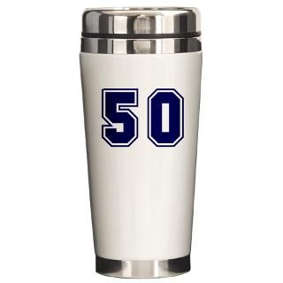 the number 50 travel mug