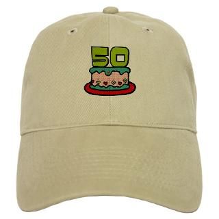 50 Gifts  50 Hats & Caps  50 Year Old Birthday Cake Baseball Cap
