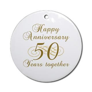 Stylish 50th Anniversary Ornament (Round) for $12.50