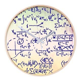 Particle physics equations   Wooden Clock for $54.50