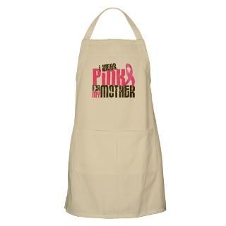 Wear Pink For My Mom Aprons  Custom I Wear Pink For My Mom Aprons