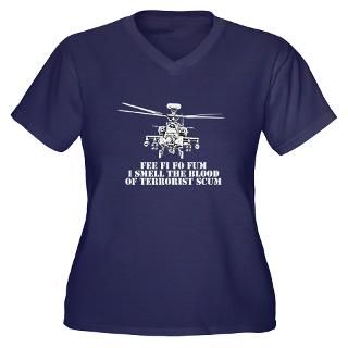 Apache AH 64 Anti terror Womens Plus Size V Neck