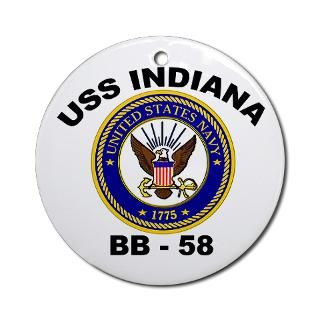 USS Indiana BB 58 Ornament (Round) for $12.50
