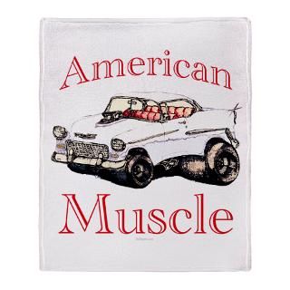 white 55 ChevyMuscle car Stadium Blanket for $59.50