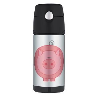 Animal Gifts  Animal Drinkware  Pig Pink Thermos Bottle (12 oz)