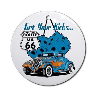 Dice Rt 66 Hot Rod Ornament (Round) for $12.50
