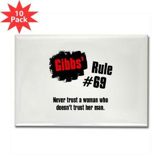 and Entertaining  NCIS Gibbs Rules #69 Rectangle Magnet (10 pack