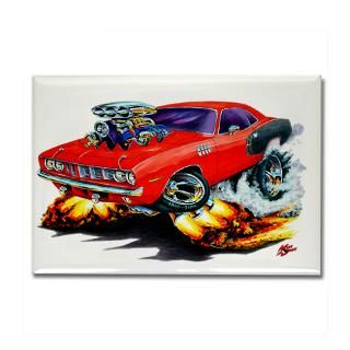 Kitchen and Entertaining  1971 72 Hemi Cuda Red Car Rectangle Magnet
