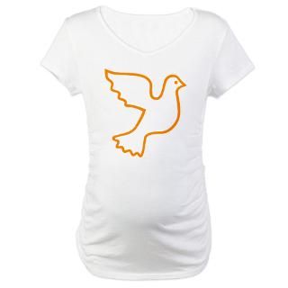 Orange outline dove symbol. The dove represents peace, love, freedom