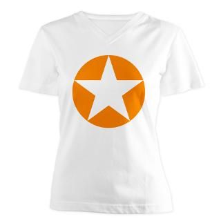 orange disc star women s v neck t shirt $ 17 77