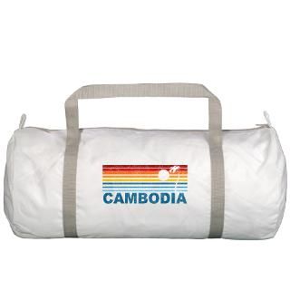 Cambodia Gifts  Cambodia Bags  Retro Cambodia Palm Tree Gym Bag