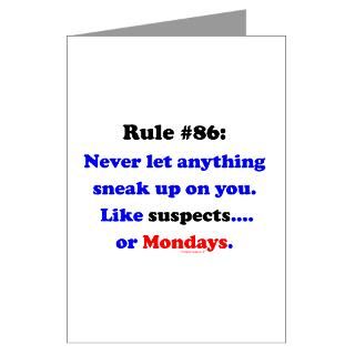 Rule 86 Nothing Sneaks Up On You Greeting Cards (P