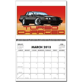 Modern Muscle Cars 2013 Wall Calendar by grapeapedesign