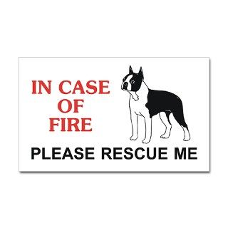 Boston Terrier Fire Rescue Rectangle Sticker by decaljunky