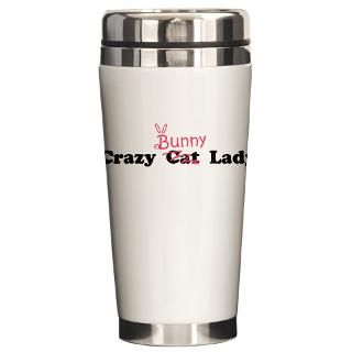 crazy bunny lady Ceramic Travel Mug