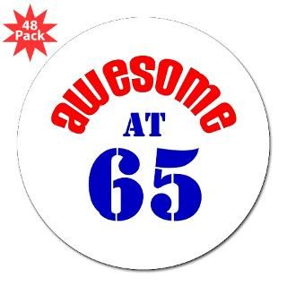 65th birthday 3 lapel sticker 48 pk $ 39 97