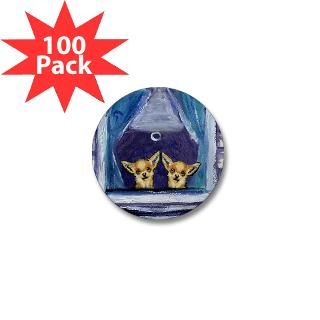 Gifts  Breed Buttons  CHIHUAHUAS in window Mini Button (100 pack