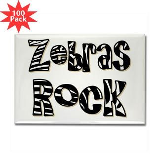 Zoo Magnets  Zebras Rock Zebra Zoo Animal Rectangle Magnet (100