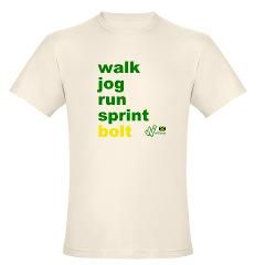 Walk. Jog. Run. Sprint. Bolt. Organic Mens Fitted T Shirt
