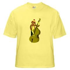 Sock Monkey Upright Bass Player T Shirt by pounddesigns