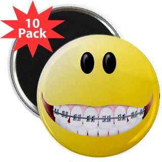 Braces Smiley Face 2.25 Magnet (10 pack)