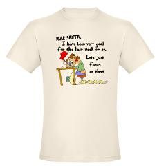 Dear Santa Funny Christmas Organic Mens Fitted T Shirt