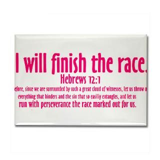 Will Finish the Race Hebrews 121 Rectangle Mag for $4.50