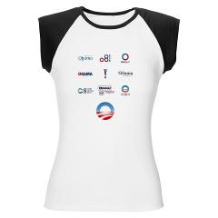Obama Logo Evolution   Womens Cap Sleeve T Shirt