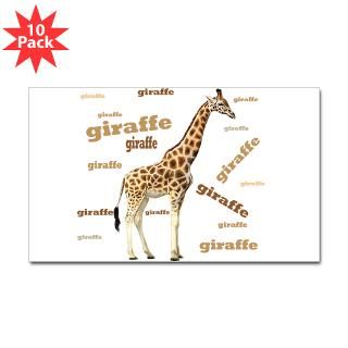 Giraffe Rectangle Sticker 10 pk)