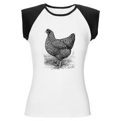 Barred Plymouth Rock chicken hen/rooster Womens Cap Sleeve T Shirt