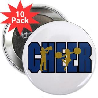 Cheer Blue and Gold Cheerleading 2.25 Button (10