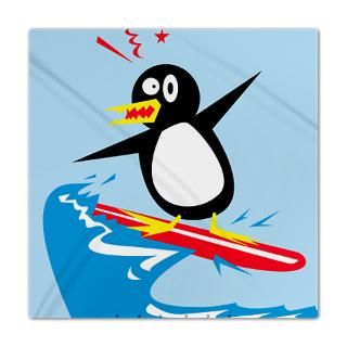 Beach Gifts  Beach Bedroom  Surfing Penguin Queen Duvet