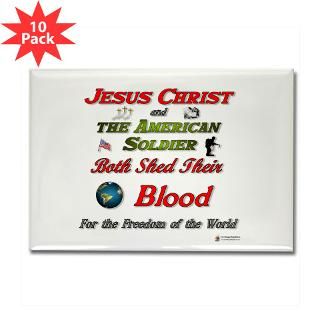 Jesus and Soldier Rectangle Magnet (10 pack)