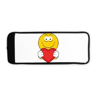 Smiley Face Holding Heart Tile Coaster by dagerdesigns