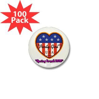 Party Girl USA Spring Break Mini Button (100 pack)