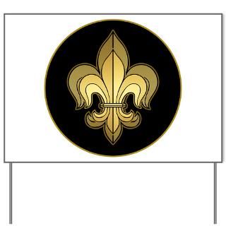 Gold Fleur de lis 3.5 Button (100 pack)