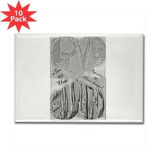 Love/Hate Mirror Image Rectangle Magnet (10 pack)