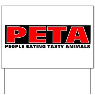 People Eating Tasty Animals Yard Sign