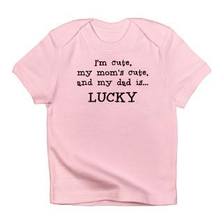 Baby Gifts  Baby T shirts  Daddy is Lucky Infant T Shirt