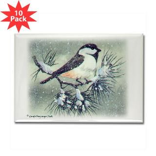 Chickadee Snow Rectangle Magnet (10 pack)