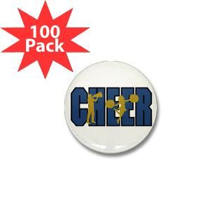 Cheer Blue and Gold Cheerleading Mini Button (100